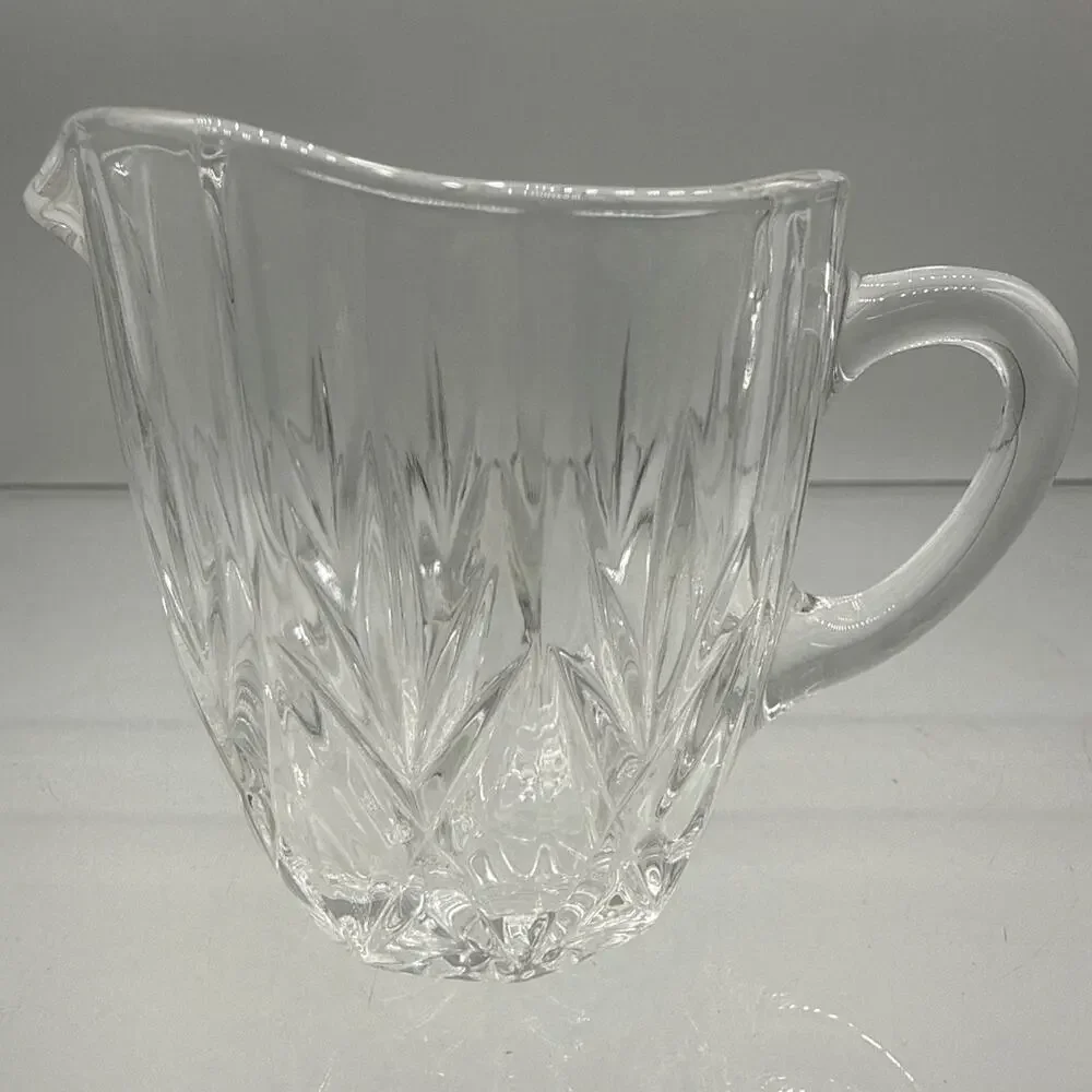 Small RCR Creamer Milk jug Royal Crystal Rock, Italy, clear cut glass